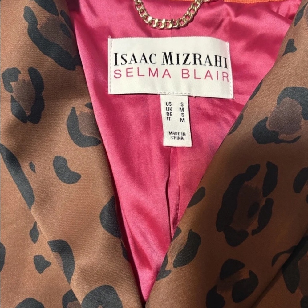 Isaac Mizrahi Brown Animal Print Blazer - Picture 4 of 8